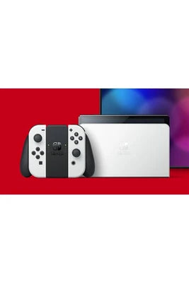 Console Nintendo Switch Nintendo Switch (modèle OLED) avec station d’accueil et manettes Joy-Con blanches