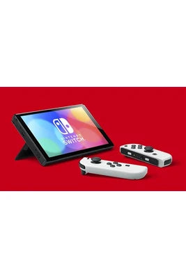 Console Nintendo Switch Nintendo Switch (modèle OLED) avec station d’accueil et manettes Joy-Con blanches