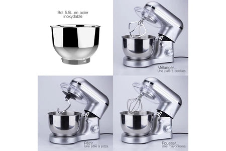 Robot pâtissier Batimex Kitchen Move VIPER – Batteur – 5.5 litres – 1.5 kWatt – gris acier