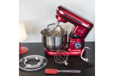 Robot pâtissier Kitchen Move Robot patissier multifonction DALLAS Rouge Acier 1500W
