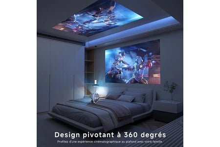 Vidéoprojecteur GENERIQUE Vidéoprojecteur 1080P Supportée – VISULAPEX U1 Lite – Projecteur Portable Mignon – 5G WiFi Bluetooth – Rotation à 360°- Home Cinéma