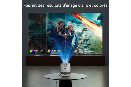 Vidéoprojecteur GENERIQUE Vidéoprojecteur 1080P Supportée – VISULAPEX U1 Lite – Projecteur Portable Mignon – 5G WiFi Bluetooth – Rotation à 360°- Home Cinéma