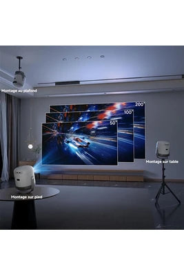Vidéoprojecteur GENERIQUE Vidéoprojecteur 1080P Supportée – VISULAPEX U1 Lite – Projecteur Portable Mignon – 5G WiFi Bluetooth – Rotation à 360°- Home Cinéma