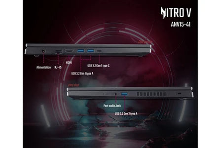 PC portable Acer gaming Nitro V 15 ANV15-41-R30V 15,6″ Full HD 165 Hz AMD Ryzen™ 5 16 Go RAM 512 Go SSD Nvidia GeForce RTX 3050 Noir