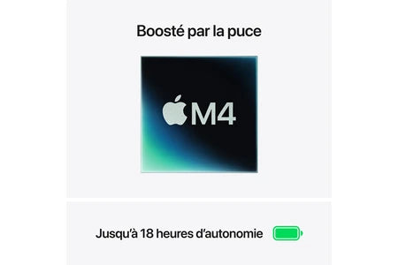 MacBook APPLE MACBOOK AIR 15″ 256 GO SSD 16 GO RAM PUCE M4 CPU 10 CŒURS GPU 10 CŒURS ARGENT