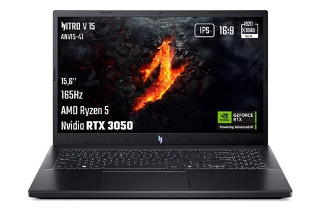 PC portable Acer gaming Nitro V 15 ANV15-41-R30V 15,6″ Full HD 165 Hz AMD Ryzen™ 5 16 Go RAM 512 Go SSD Nvidia GeForce RTX 3050 Noir