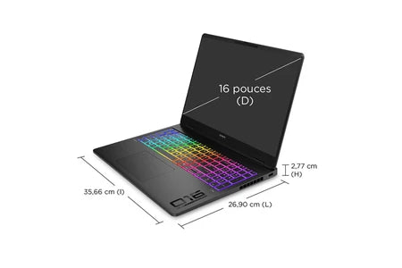 PC portable Hp gaming Omen Max 16-ak0002nf 16″ WQXGA 240 Hz AMD Ryzen™ AI 7 32 Go RAM 1 To SSD Nvidia GeForce RTX 5070 Ti Noir céleste