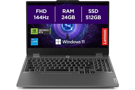 PC portable Lenovo Gaming LOQ 15IAX9 15,6″ Full HD 144 Hz Intel® Core™ i5 24 Go RAM 512 Go SSD Nvidia GeForce RTX 4050 Gris Luna
