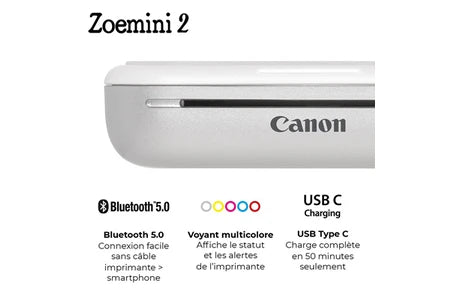 Imprimante photo Canon Kit Zoemini 2 Edition Zootopie 2 – Blanc + 10 recharges + Housse Zootopie 2 + Stickers