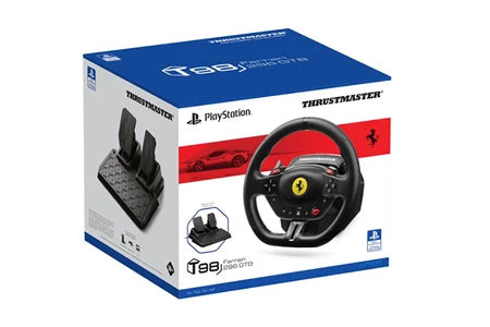 Volant gaming Thrustmaster Volant gaming Ferrari 296 GTB + Pédalier T98-P Noir pour PS4 PS5 et PC