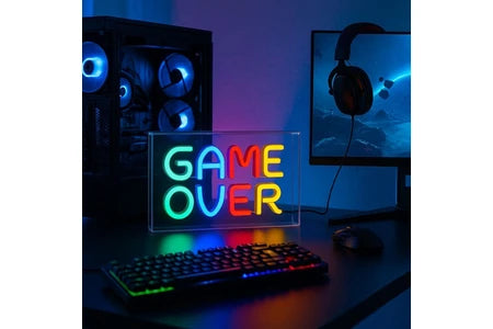 Autre accessoire gaming Geek Monkey Deco Neon Led modèle Game Over